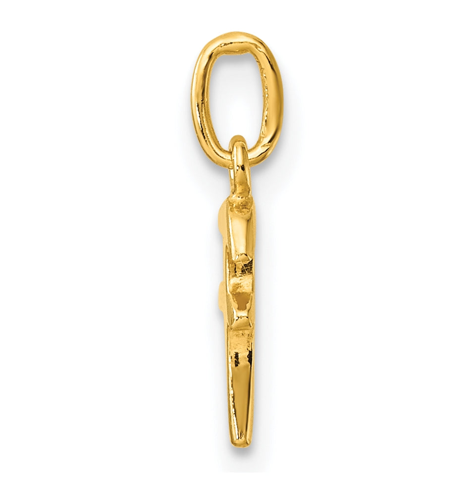 Sterling Silver Gold-tone Polished Letter F Initial Charm