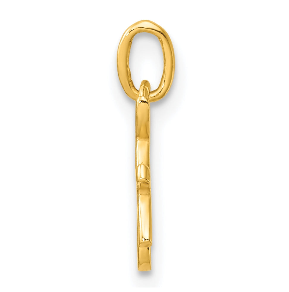 Sterling Silver Gold-tone Polished Letter H Initial Charm
