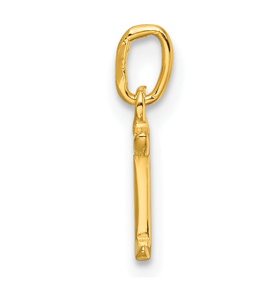 Sterling Silver Gold-tone Polished Letter I Initial Charm
