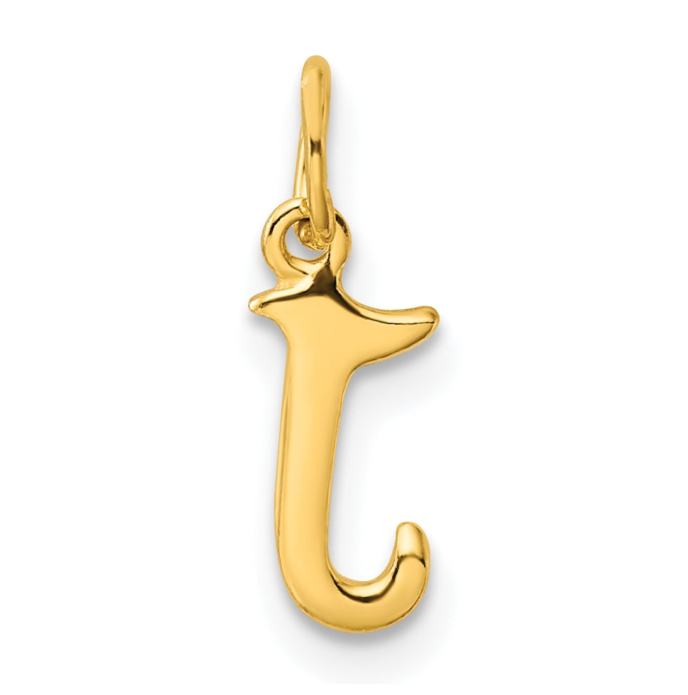 Sterling Silver Gold-tone Polished Letter J Initial Charm