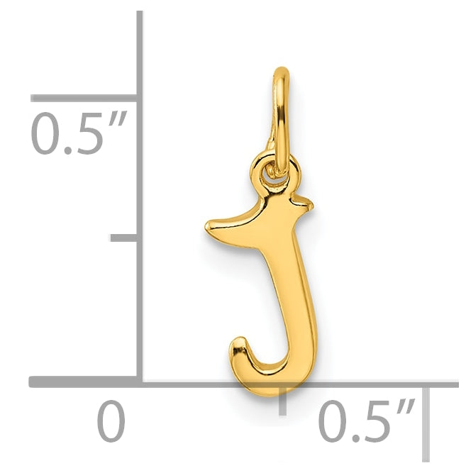 Sterling Silver Gold-tone Polished Letter J Initial Charm