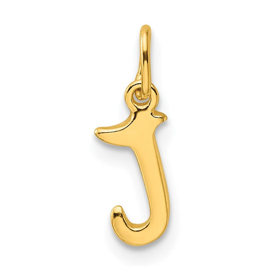 Sterling Silver Gold-tone Polished Letter J Initial Charm