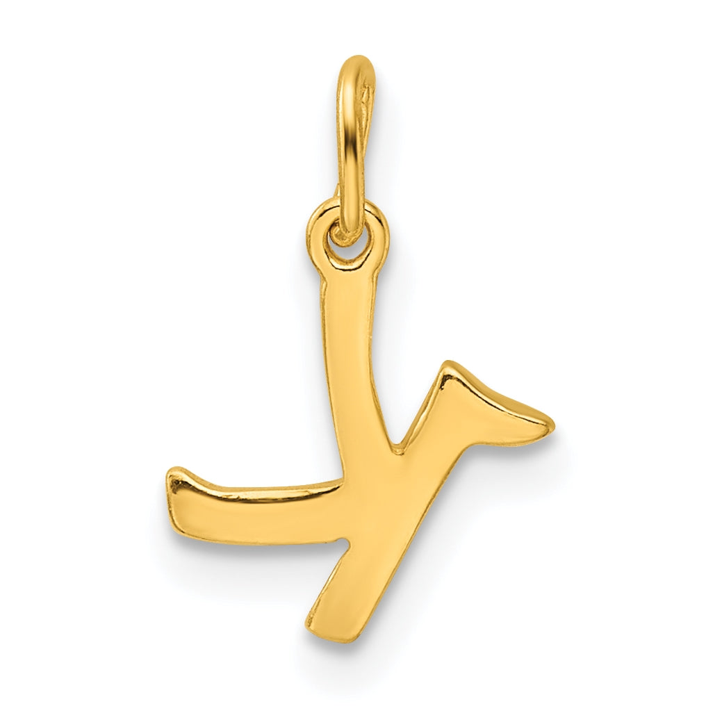 Sterling Silver Gold-tone Polished Letter K Initial Charm