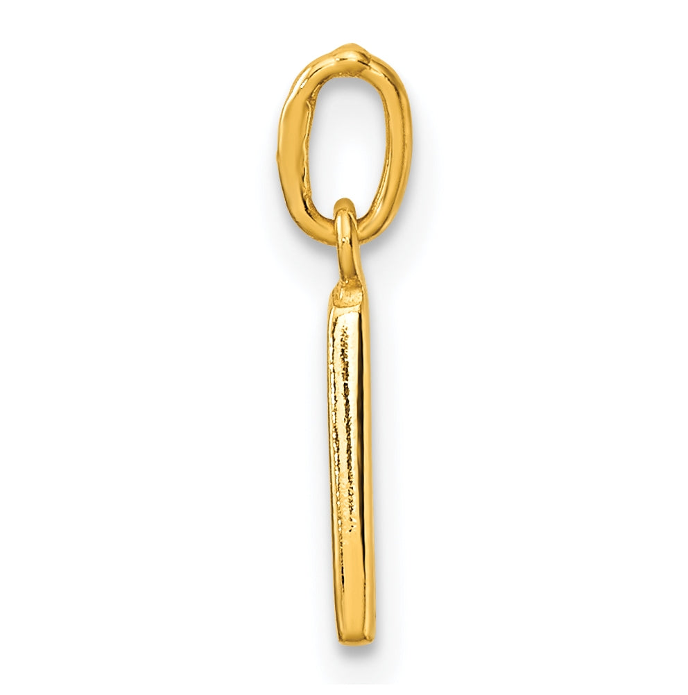 Sterling Silver Gold-tone Polished Letter L Initial Charm