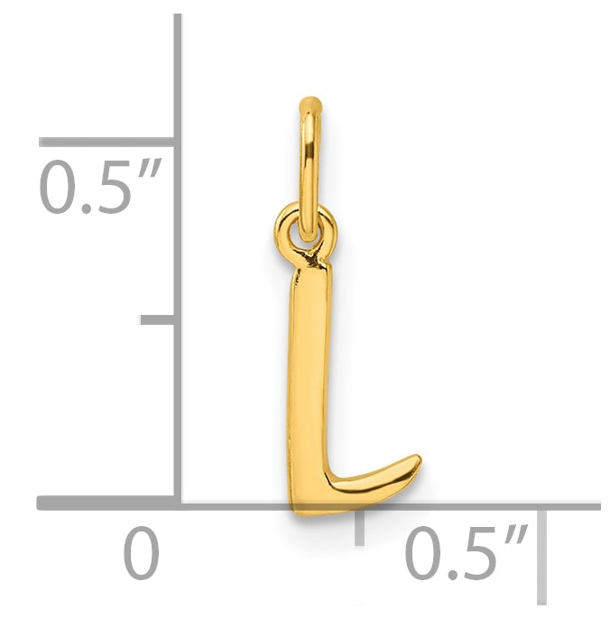 Sterling Silver Gold-tone Polished Letter L Initial Charm