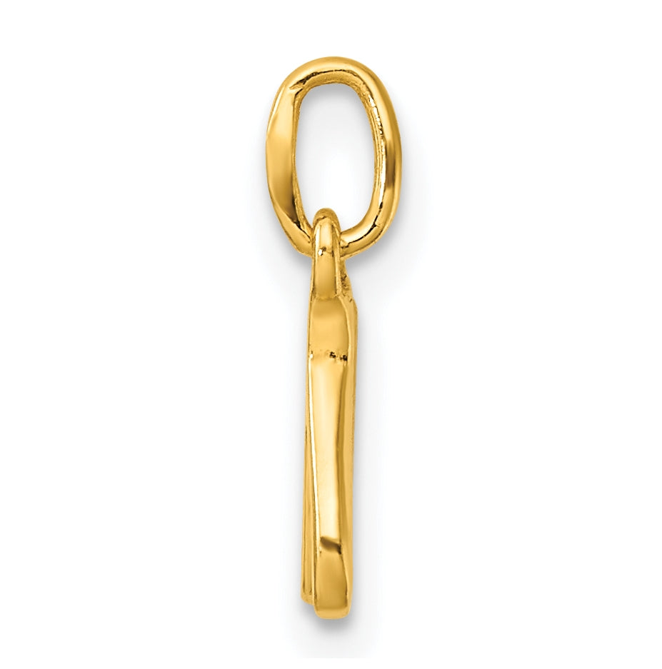 Sterling Silver Gold-tone Polished Letter N Initial Charm