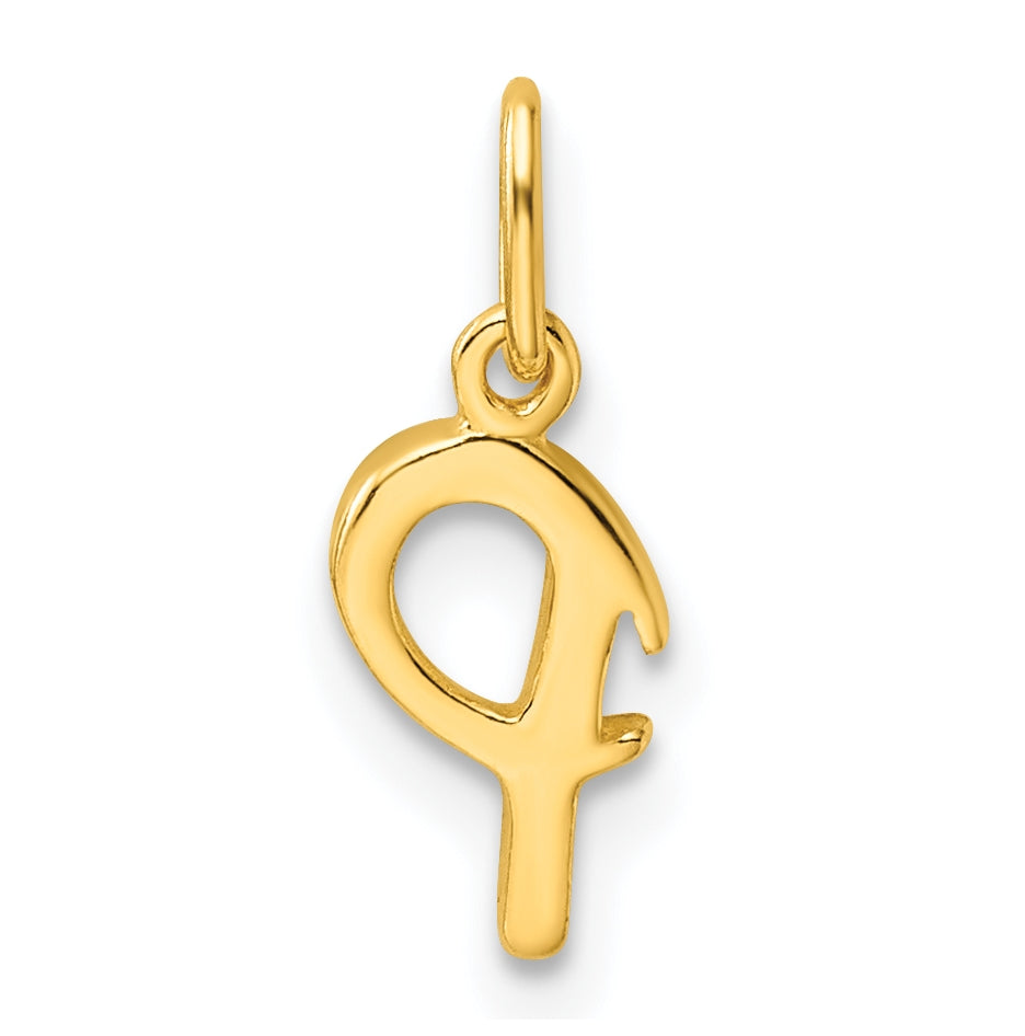 Sterling Silver Gold-tone Polished Letter P Initial Charm