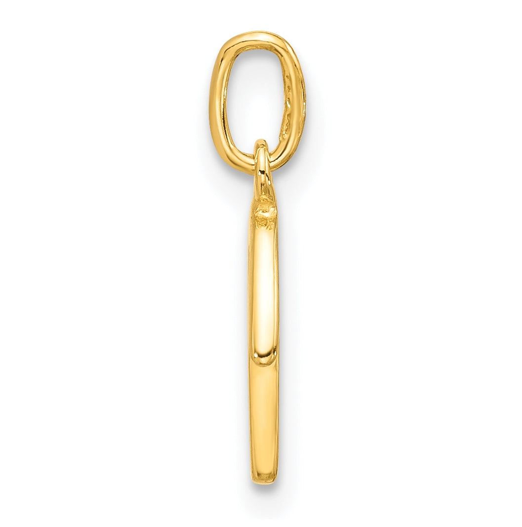 Sterling Silver Gold-tone Polished Letter R Initial Charm