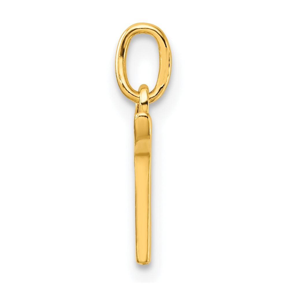 Sterling Silver Gold-tone Polished Letter T Initial Charm