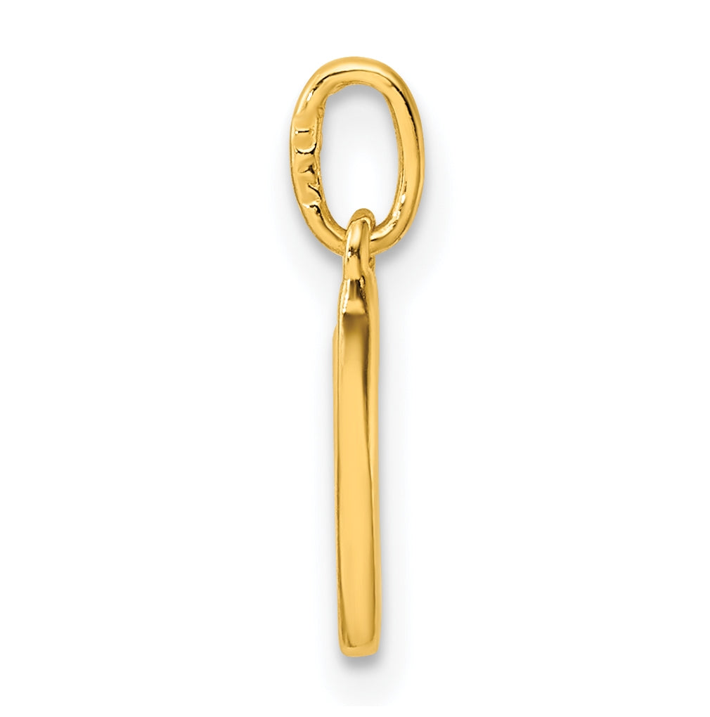 Sterling Silver Gold-tone Polished Letter V Initial Charm