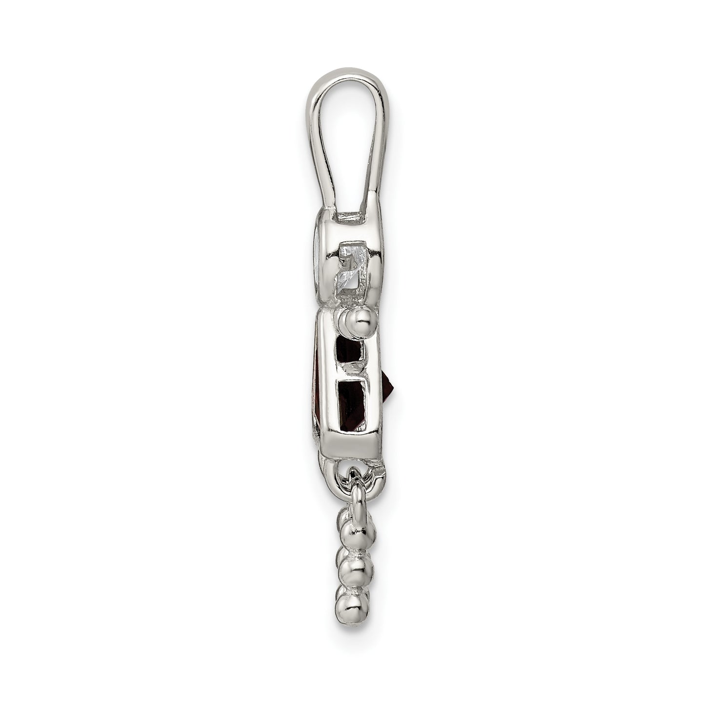 Sterling Silver Rhodium plated Cubic Zirconia & January Glass Girl Pendant