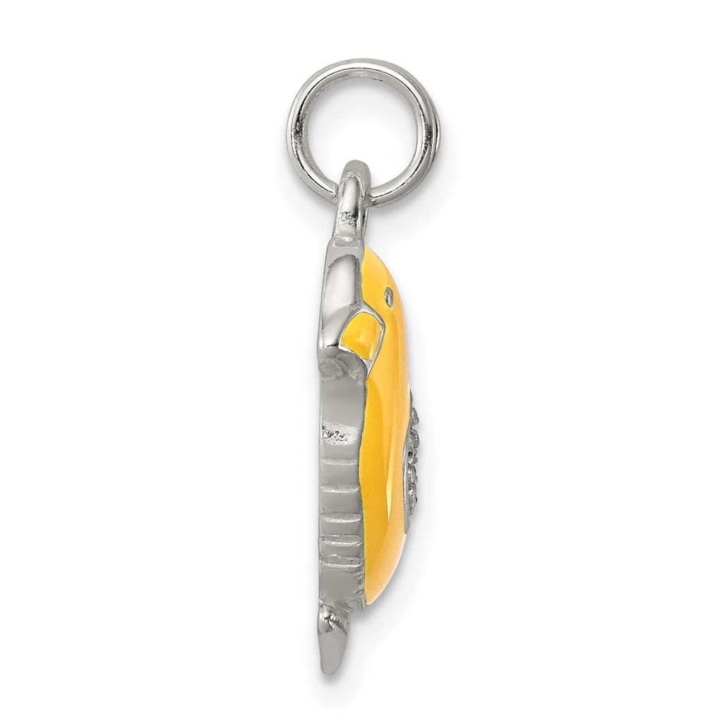 Sterling Silver Preciosa Crystal Enameled Yellow Baby Chick Charm