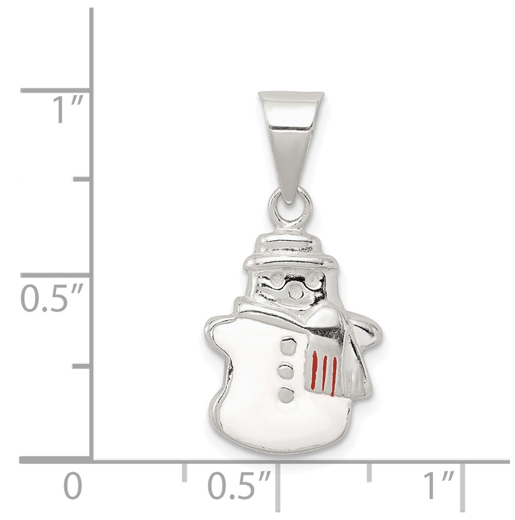 Sterling Silver Enameled Snowman Charm – Elegant Jewelry Gift for Birthday, Anniversary, Engagement, Wedding