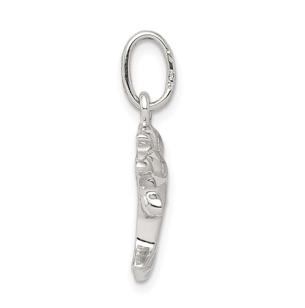 Sterling Silver Rhodium-plated Polished Dolphin Charm – Elegant Jewelry Gift for Birthday, Anniversary, Engagement, Wedding