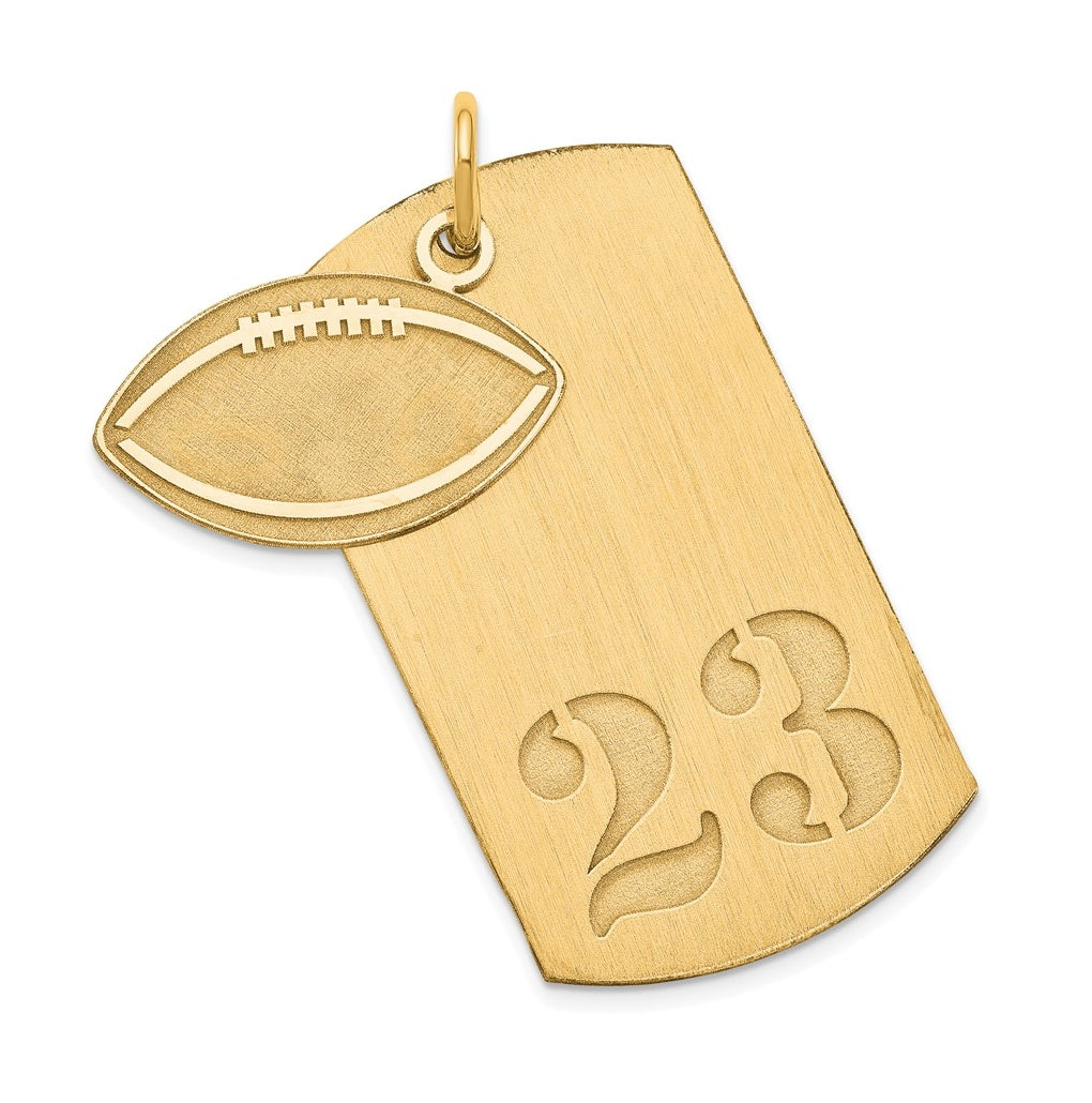 SS/Gold-plated Personalized 2-piece Football Dog Tag Charm