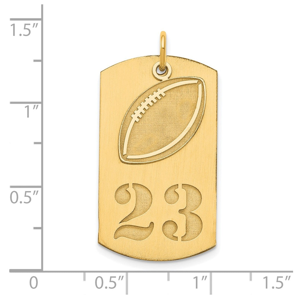 SS/Gold-plated Personalized 2-piece Football Dog Tag Charm