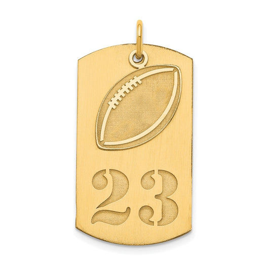 SS/Gold-plated Personalized 2-piece Football Dog Tag Charm