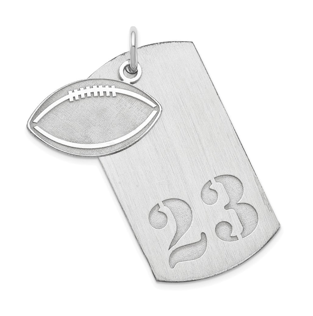 SS/Rhodium-plated Personalized 2-piece Football Dog Tag Charm
