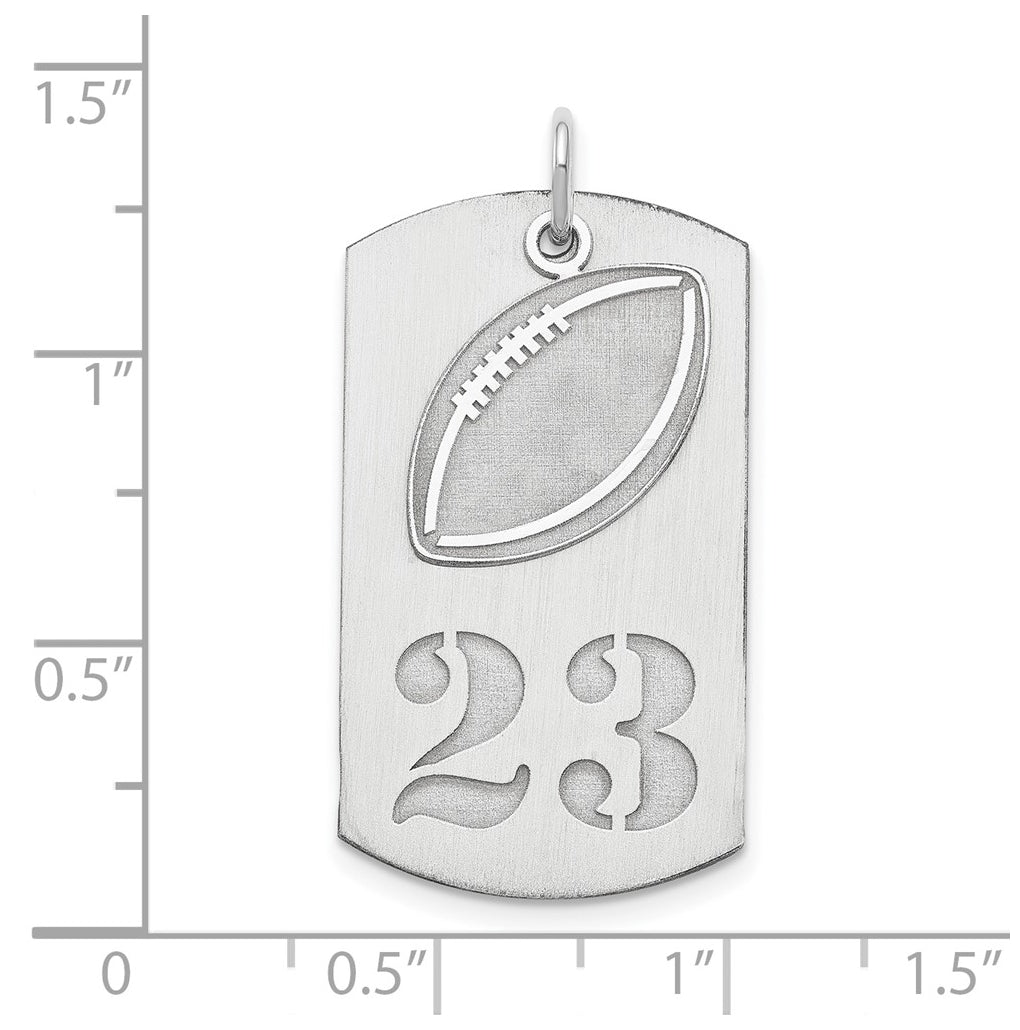 SS/Rhodium-plated Personalized 2-piece Football Dog Tag Charm