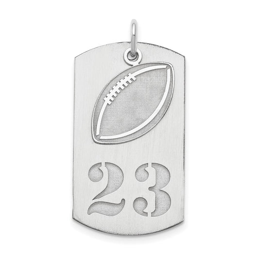 SS/Rhodium-plated Personalized 2-piece Football Dog Tag Charm