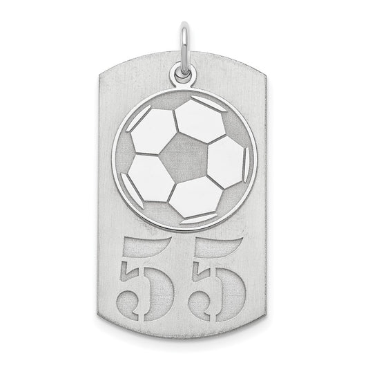 SS/Rhodium-plated Personalized 2-Piece Soccer Ball Dog Tag Charm