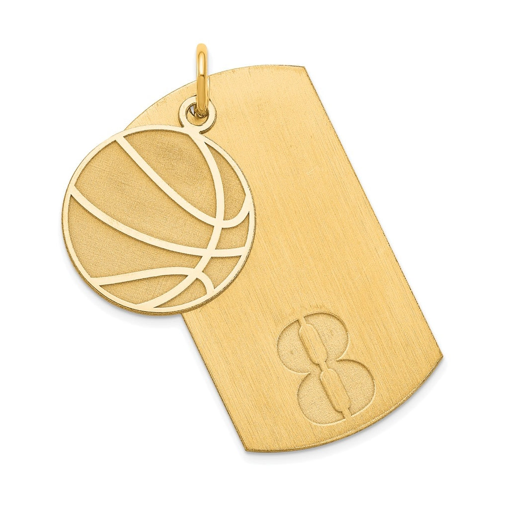 SS/Gold-plated Personalized 2-Piece Basketball Dog Tag Charm