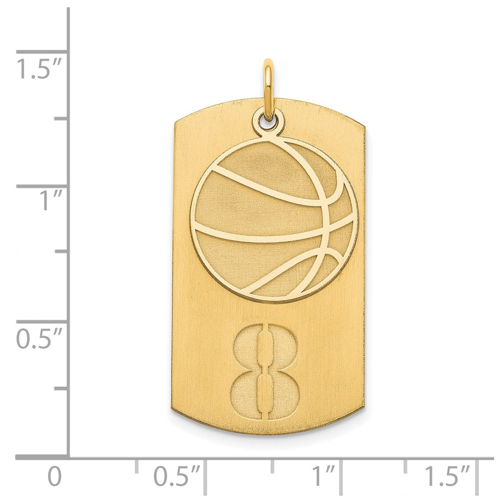 SS/Gold-plated Personalized 2-Piece Basketball Dog Tag Charm