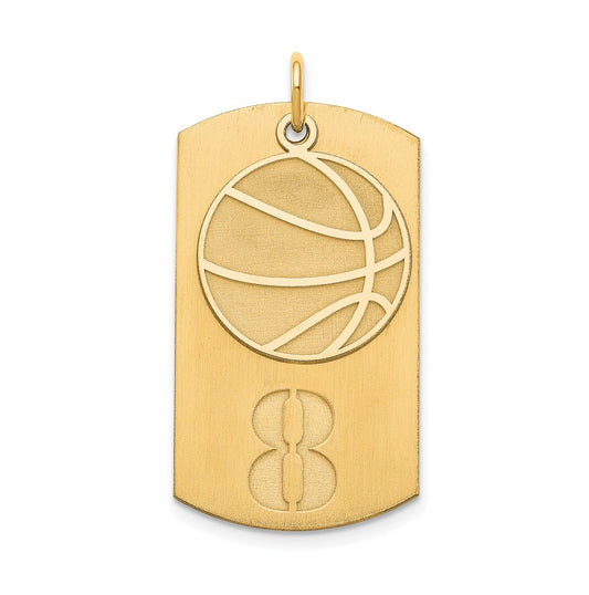 SS/Gold-plated Personalized 2-Piece Basketball Dog Tag Charm