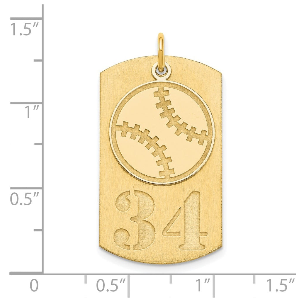 SS/Gold-plated Personalized 2-piece Baseball Dog Tag Charm