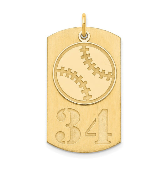 SS/Gold-plated Personalized 2-piece Baseball Dog Tag Charm