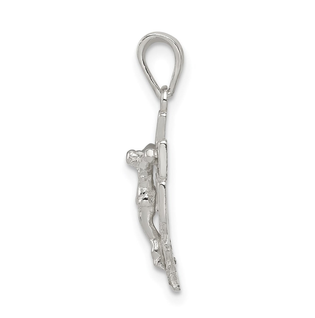 Sterling Silver Polished Mini INRI Crucifix Pendant – Elegant Jewelry Gift for Birthday, Anniversary, Engagement, Wedding