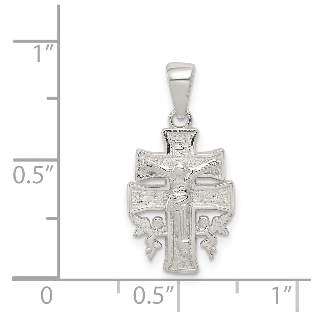 Sterling Silver Polished Mini INRI Crucifix Pendant – Elegant Jewelry Gift for Birthday, Anniversary, Engagement, Wedding