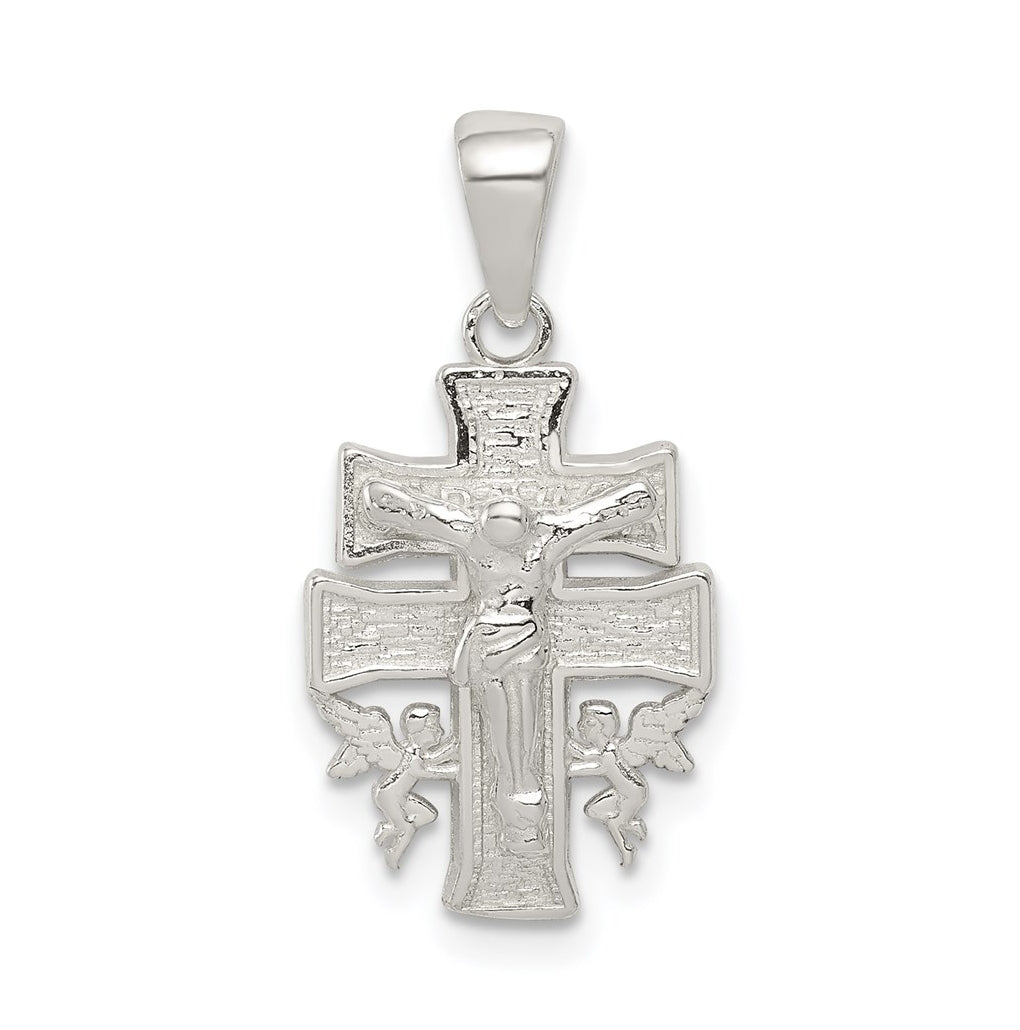 Sterling Silver Polished Mini INRI Crucifix Pendant – Elegant Jewelry Gift for Birthday, Anniversary, Engagement, Wedding