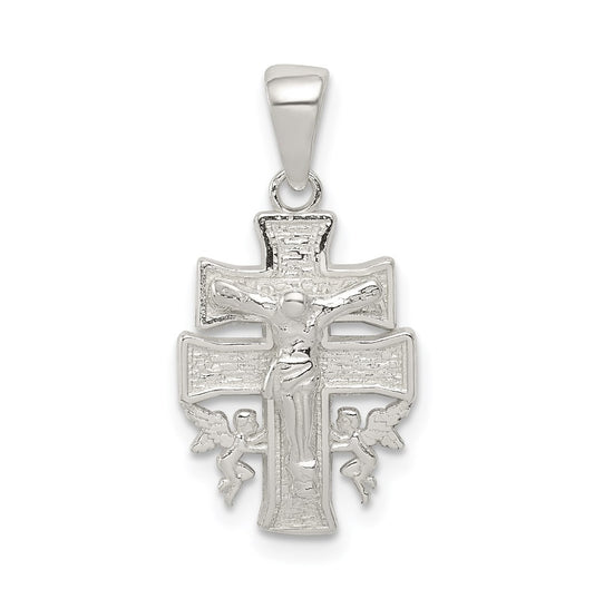 Sterling Silver Polished Mini INRI Crucifix Pendant – Elegant Jewelry Gift for Birthday, Anniversary, Engagement, Wedding