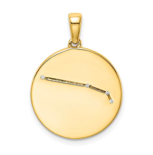 Sterling Silver Gold plated & Cubic Zirconia Aries Zodiac Pendant
