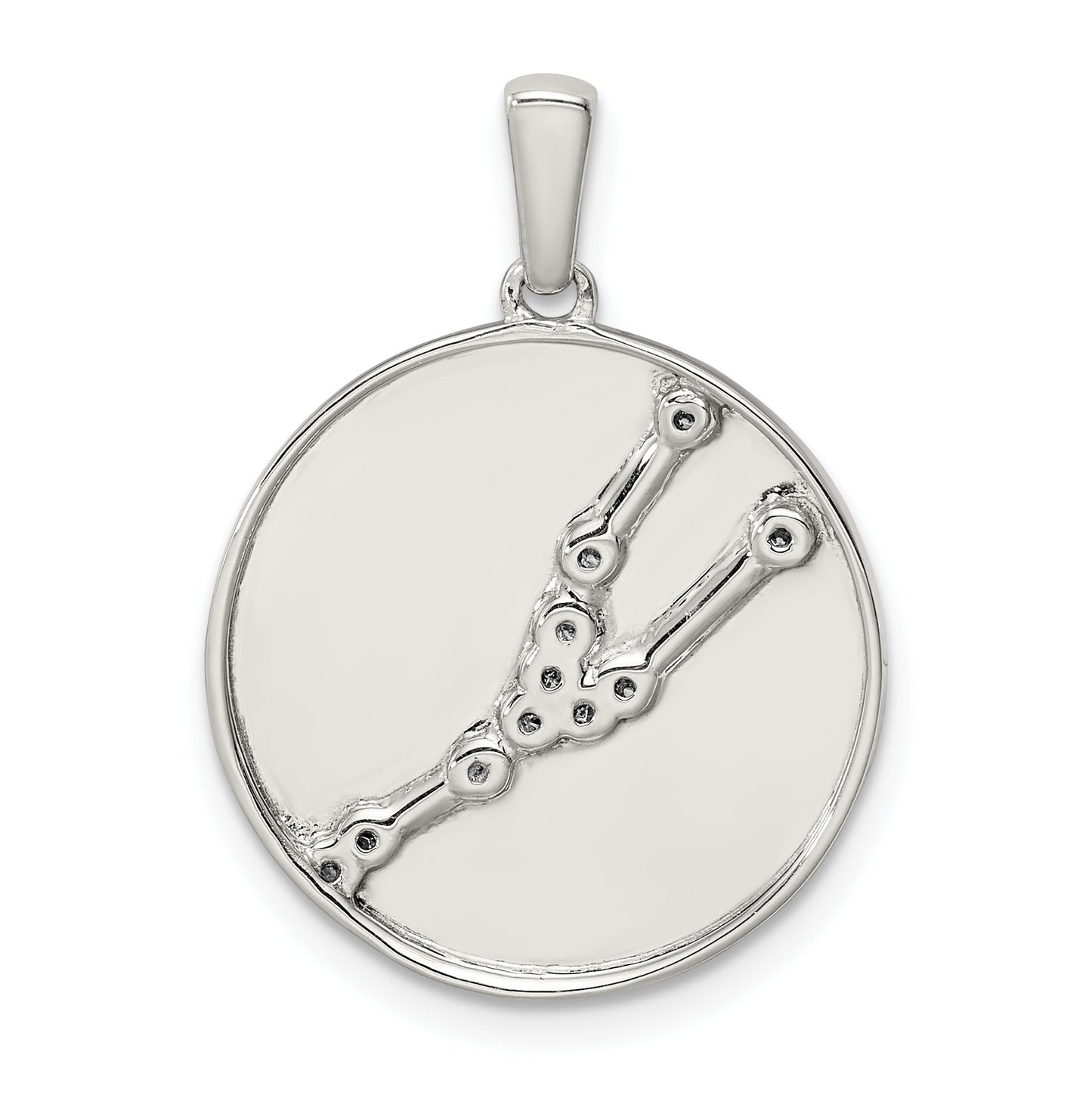 Sterling Silver Rhodium plated & Cubic Zirconia Taurus Zodiac Pendant
