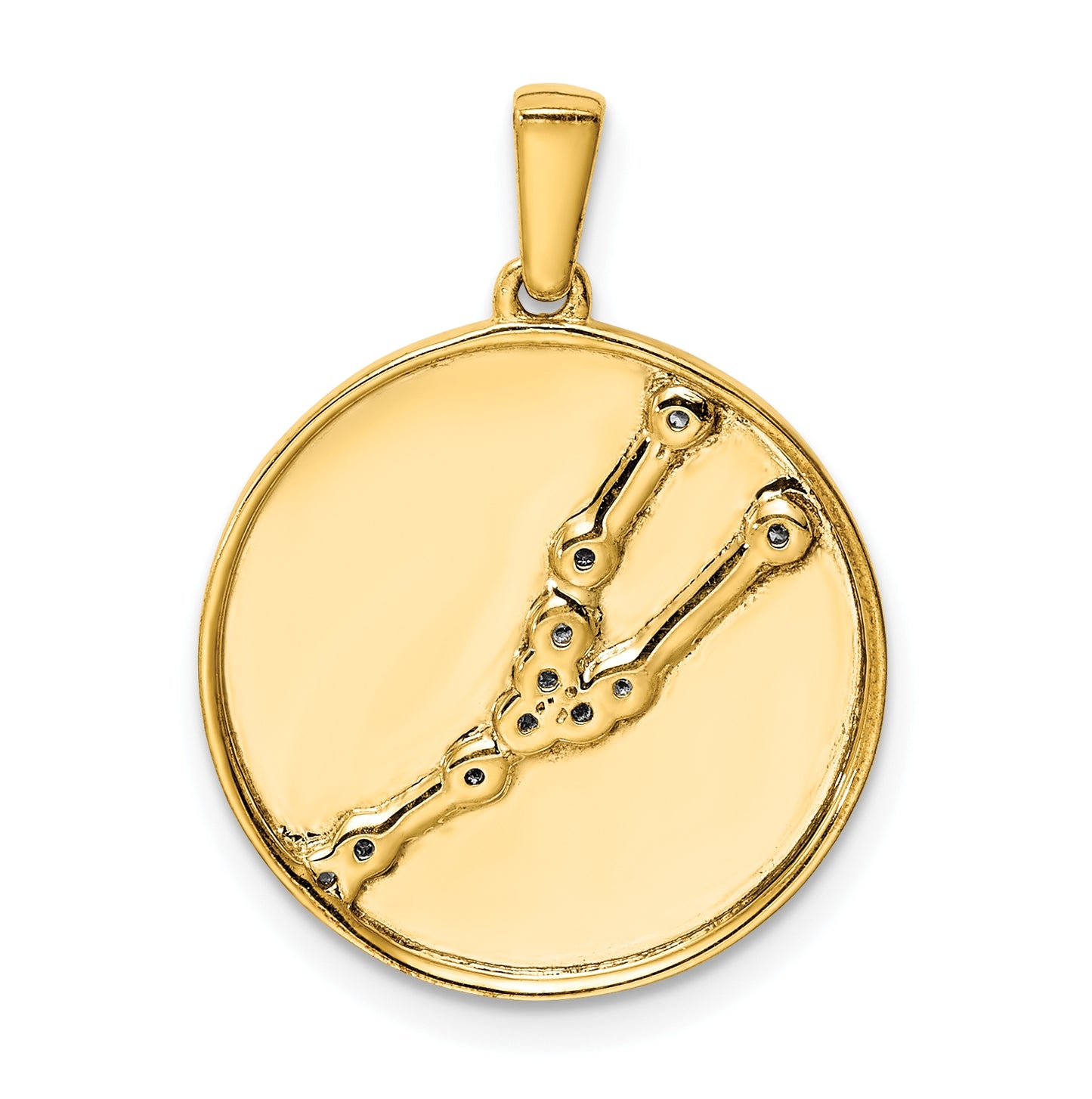 Sterling Silver Gold plated & Cubic Zirconia Taurus Zodiac Pendant