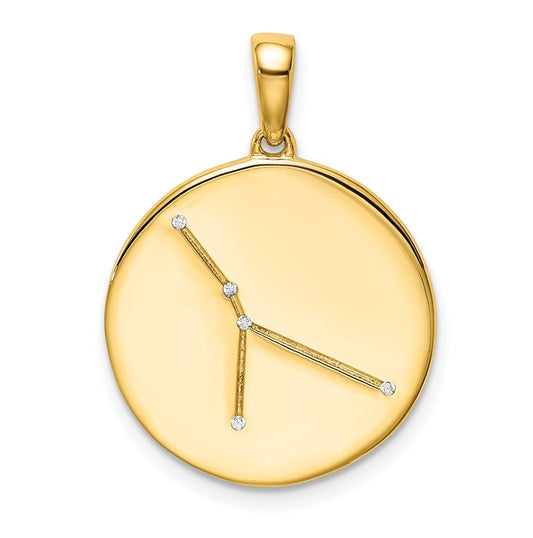 Sterling Silver Gold plated & Cubic Zirconia Cancer Zodiac Pendant