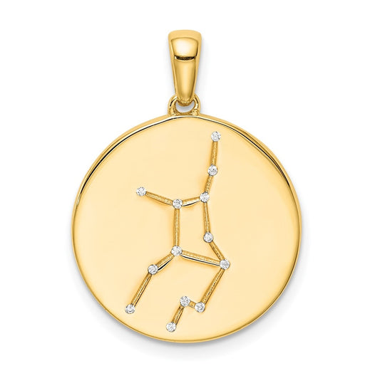 Sterling Silver Gold plated & Cubic Zirconia Virgo Zodiac Pendant