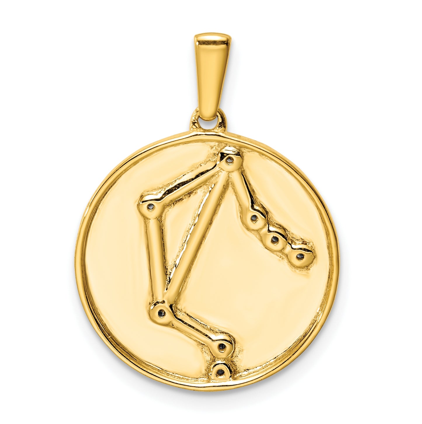 Sterling Silver Gold plated & Cubic Zirconia Libra Zodiac Pendant