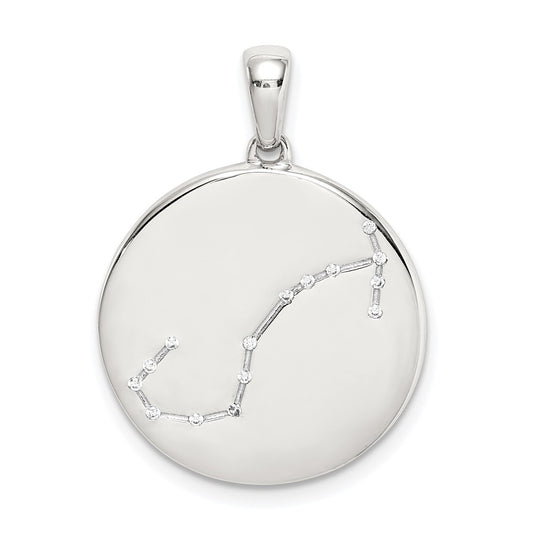 Sterling Silver Rhodium plated & Cubic Zirconia Scorpio Zodiac Pendant