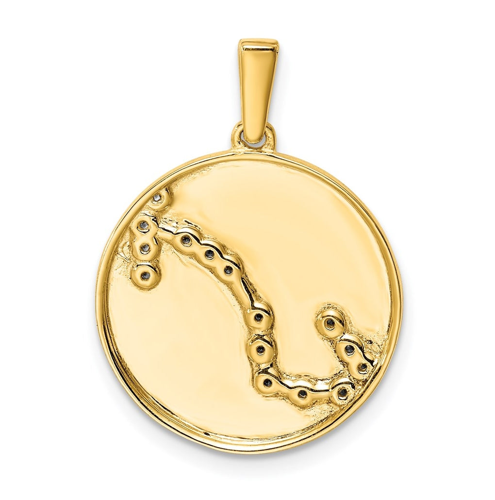 Sterling Silver Gold-plated & Cubic Zirconia Scorpio Zodiac Pendant – Elegant Jewelry Gift for Birthday, Anniversary, Engagement, Wedding