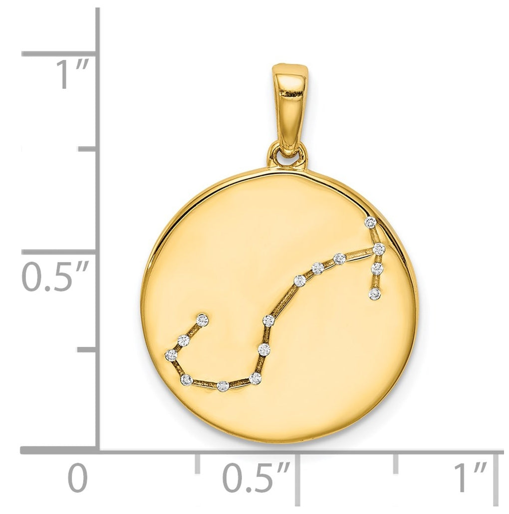 Sterling Silver Gold-plated & Cubic Zirconia Scorpio Zodiac Pendant – Elegant Jewelry Gift for Birthday, Anniversary, Engagement, Wedding