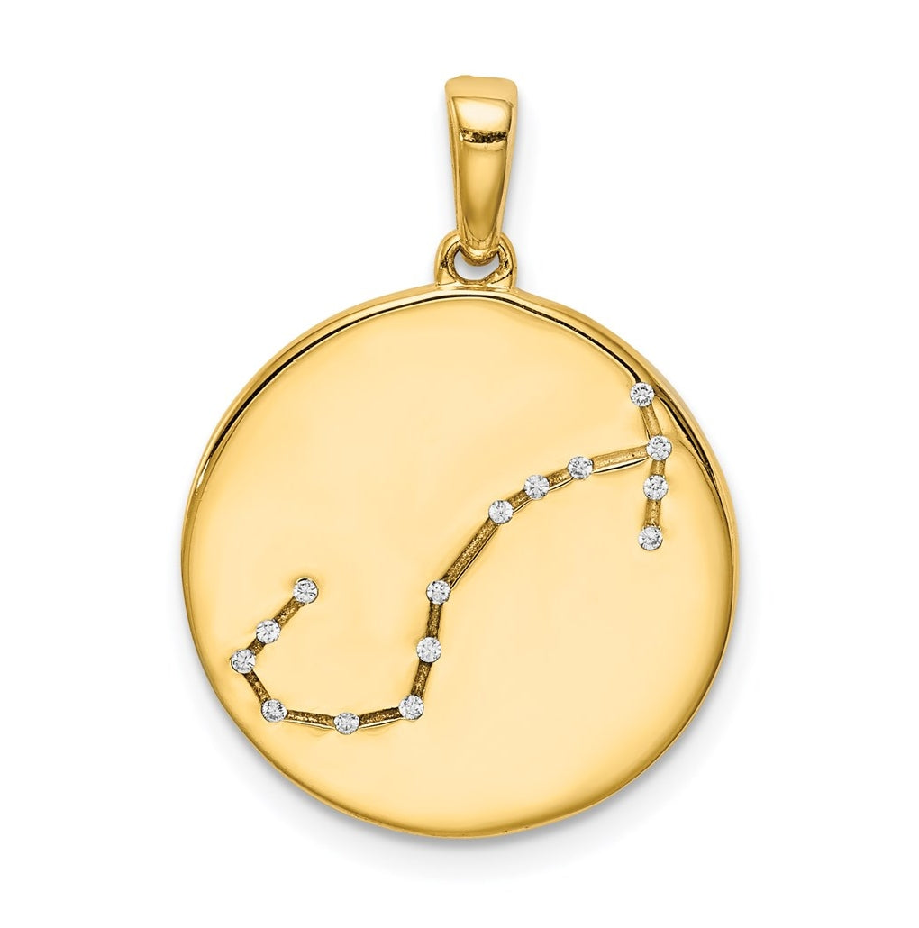 Sterling Silver Gold-plated & Cubic Zirconia Scorpio Zodiac Pendant – Elegant Jewelry Gift for Birthday, Anniversary, Engagement, Wedding