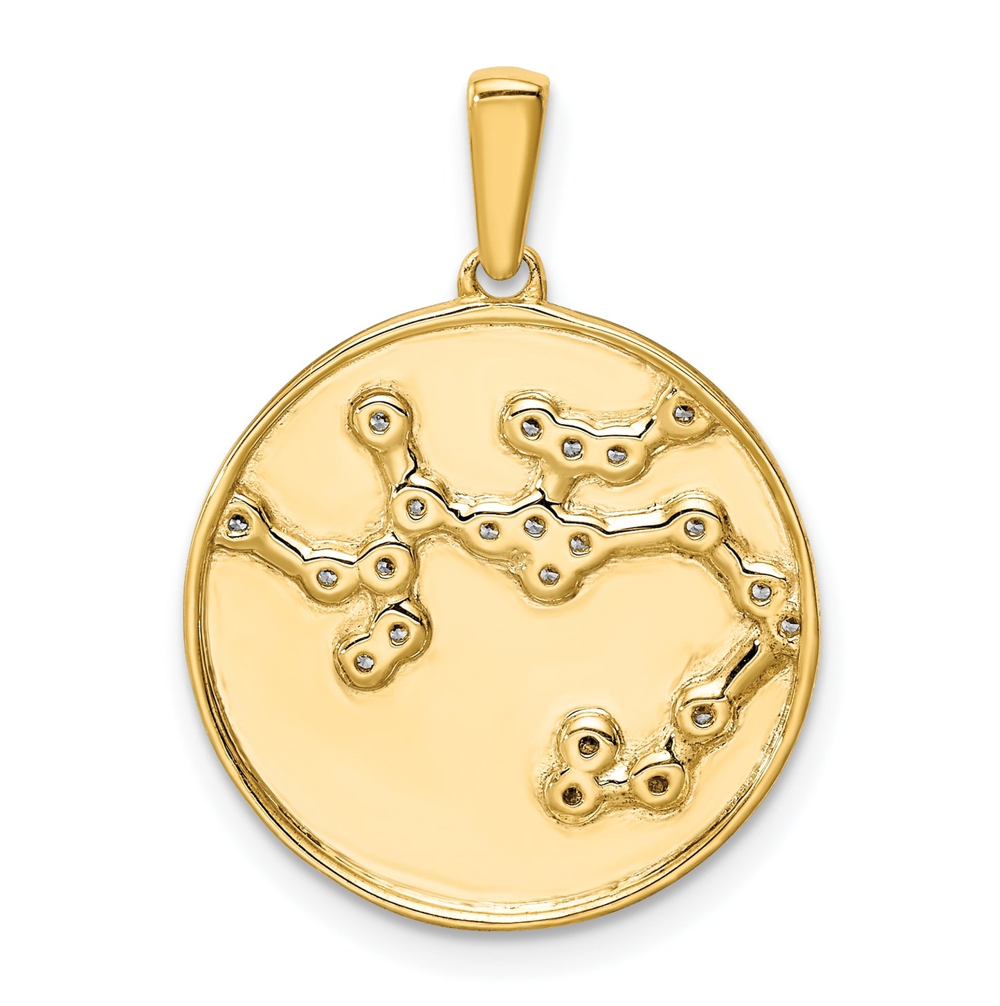 Sterling Silver Gold plated & Cubic Zirconia Sagittarius Zodiac Pendant