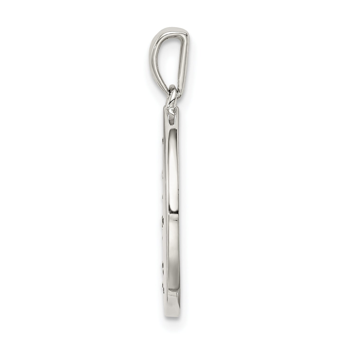 Sterling Silver Rhodium plated & Cubic Zirconia Aquarius Zodiac Pendant