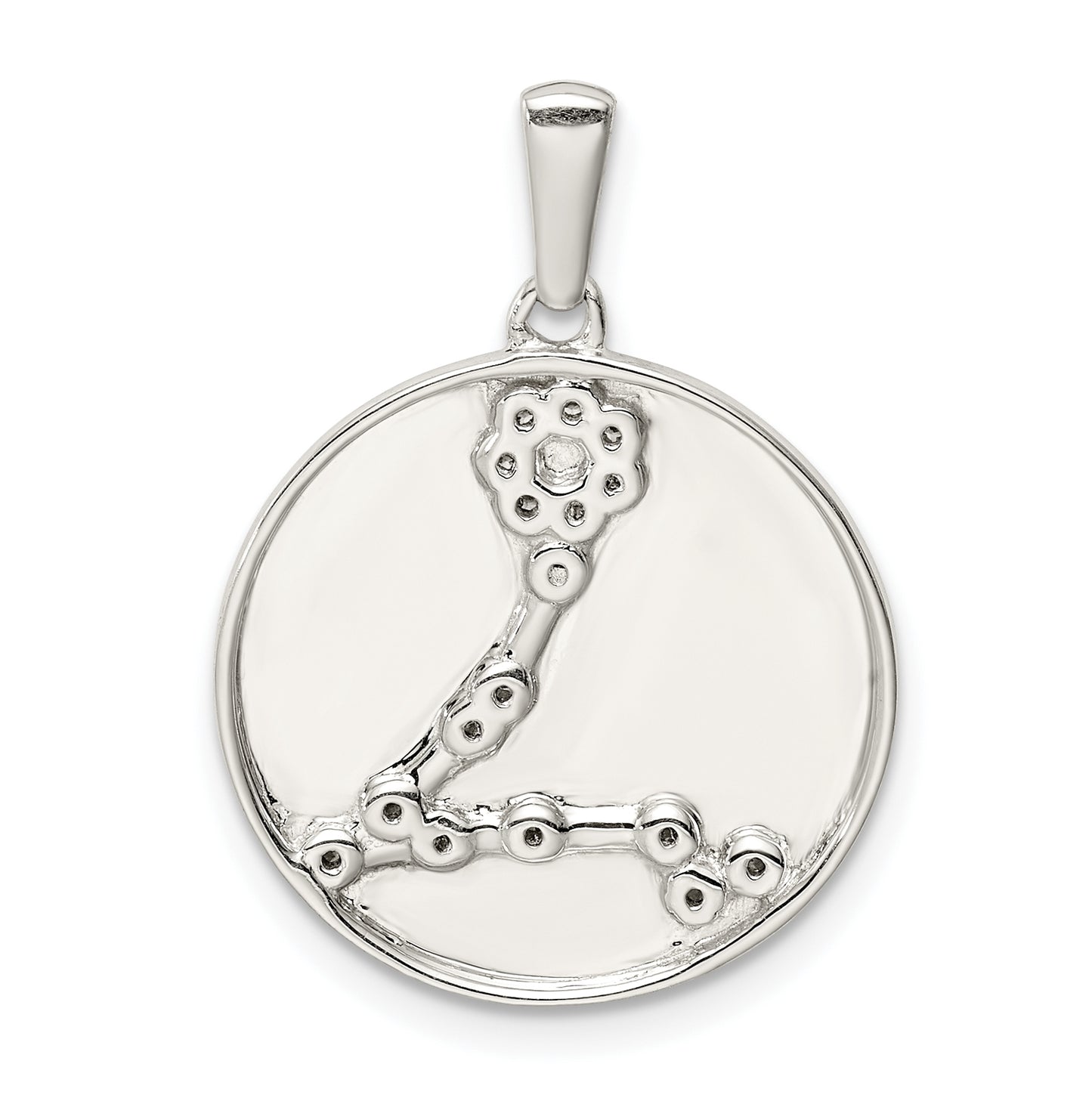 Sterling Silver Rhodium plated & Cubic Zirconia Pisces Zodiac Pendant