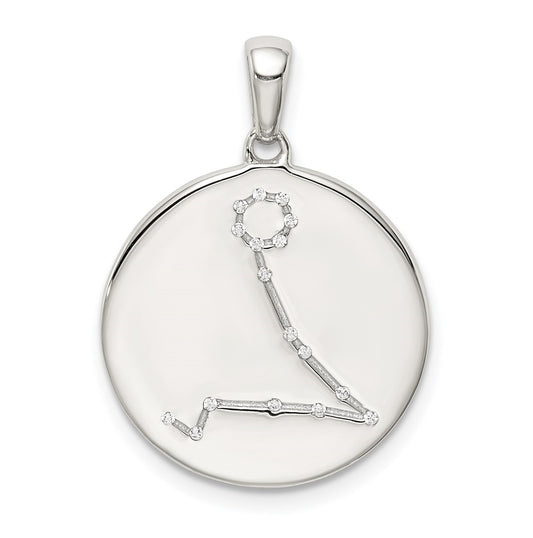 Sterling Silver Rhodium plated & Cubic Zirconia Pisces Zodiac Pendant