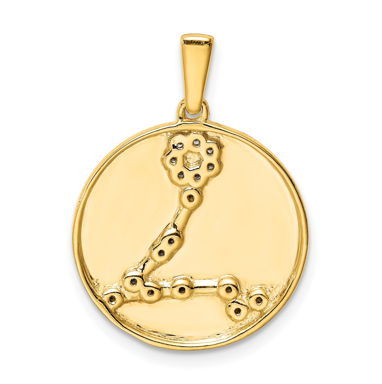 Sterling Silver Gold plated & Cubic Zirconia Pisces Zodiac Pendant