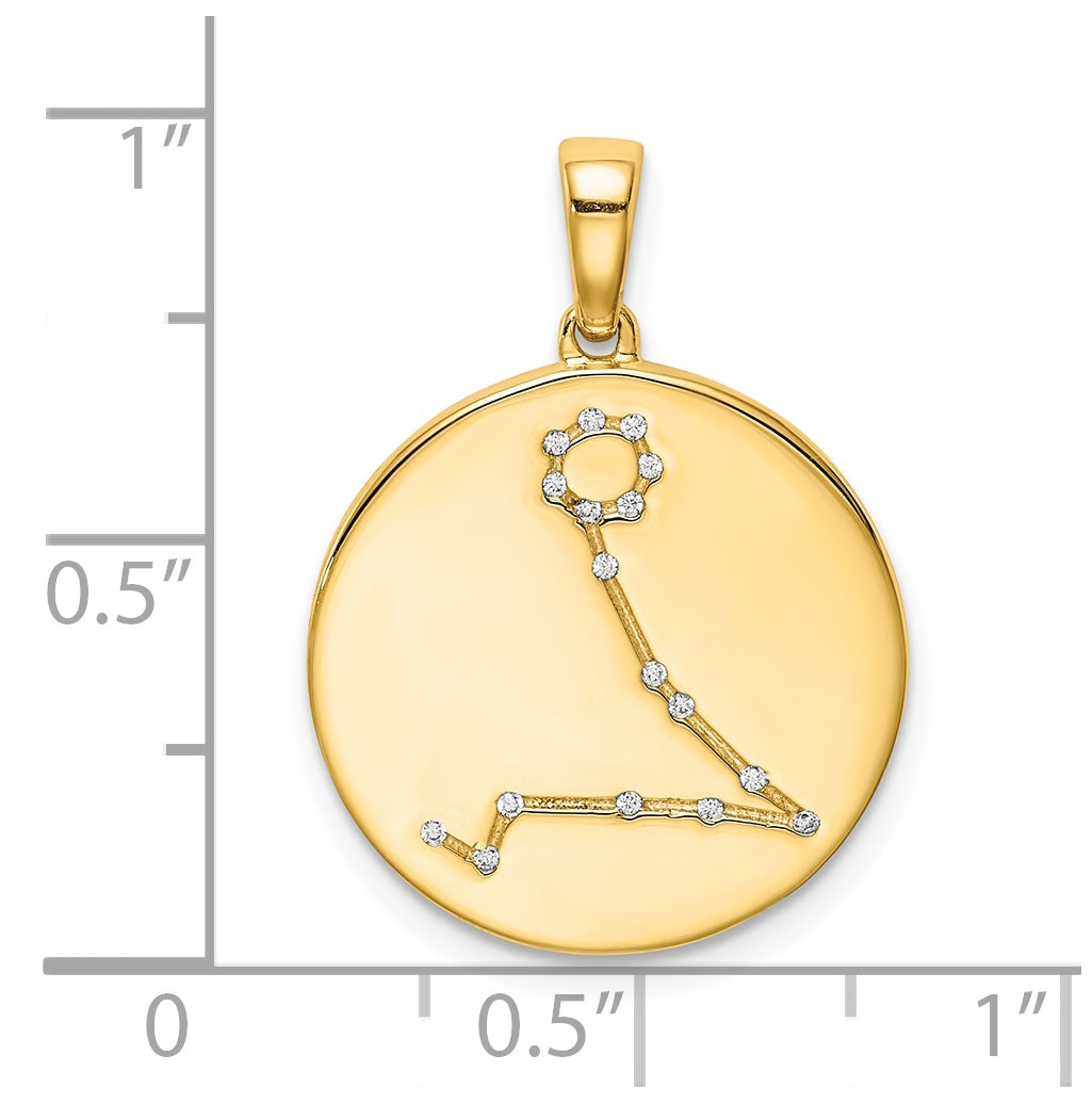 Sterling Silver Gold plated & Cubic Zirconia Pisces Zodiac Pendant